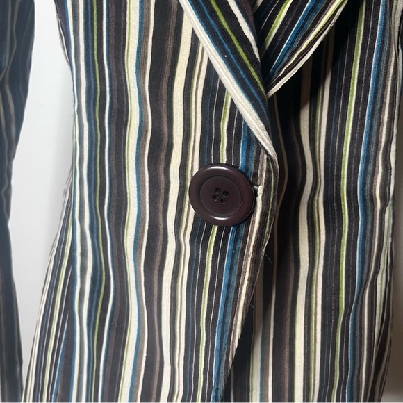 Neiman Marcus Exclusive Women’s Brown Striped Corduroy Blazer‎ Sz 14 - Picture 2 of 9